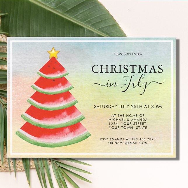 Invitation Fête de Noël en Juillet à la Pastèque  (Créateur téléchargé)
