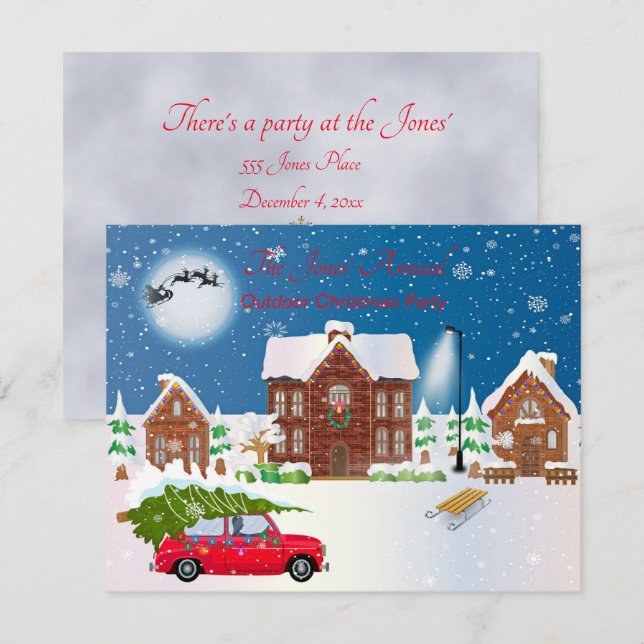 Invitation Fête de Noël en plein air (Devant / Derrière)
