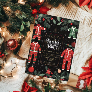 Invitation Fête de Noël en pyjama