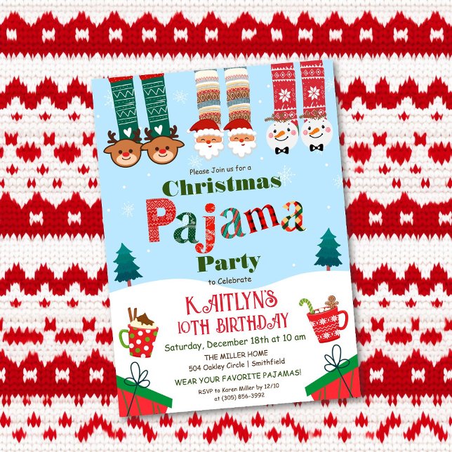 Invitation Fête de Noël en pyjama (Créateur téléchargé)