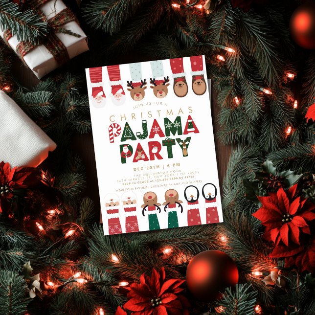 Invitation Fête de Noël en pyjama pour enfants (Créateur téléchargé)