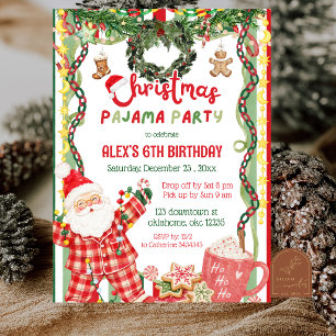 Invitation Fête de Noël en pyjama Quirky Whimsy Anniversaire