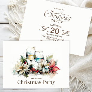 Invitation Fête de Noël en verre de vin