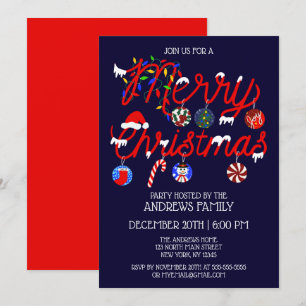 Invitation Fête de Noël enneigée