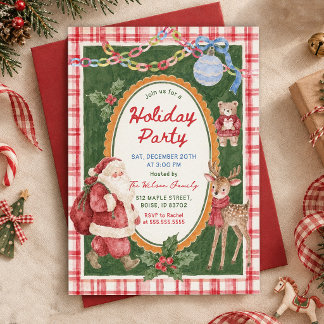 Invitation Fête de Noël fantaisiste et colorée