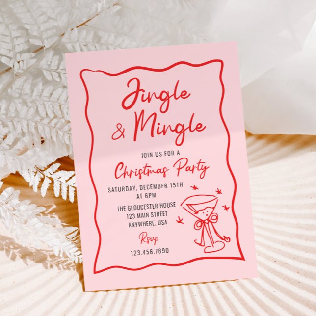 Invitation Fête de Noël Fantaisiste Jingle et Mingle (Créateur téléchargé)