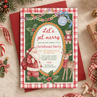 Invitation Fête de Noël Fantaisiste Let's Get Merry