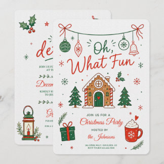 Invitation Fête de Noël Fantaisiste Vintage