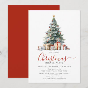 Invitation Fête de Noël festive de dîner de vacances
