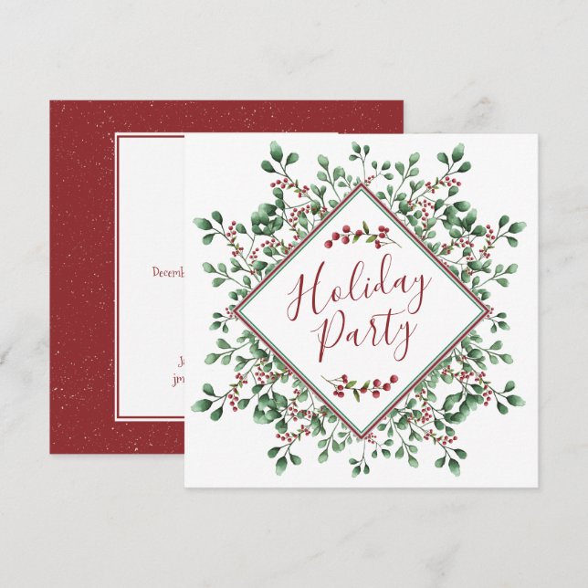 Invitation Fête de Noël - Fête - (Devant / Derrière)