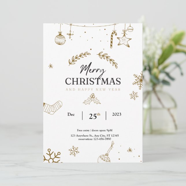 Invitation Fête de Noël Fête de vacances Enfants Noël noël (Debout devant)