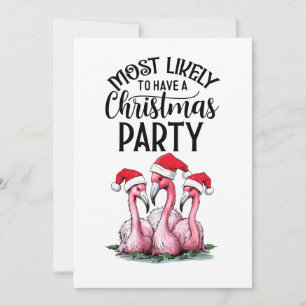 Invitation Fête de Noël Flamant rose