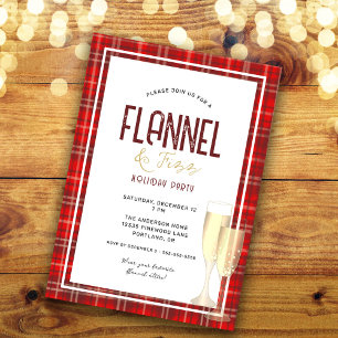 Invitation Fête de Noël Flannel et Fizz