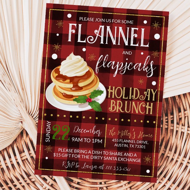 Invitation Fête de Noël Flannels Flapjacks (Créateur téléchargé)