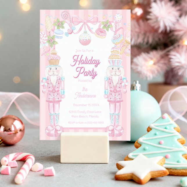 Invitation Fête de Noël friandises pastel Casse-Noisette (Créateur téléchargé)