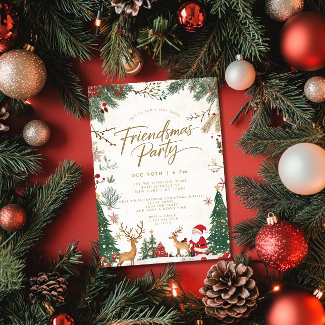 Invitation Fête de Noël Friendsmas (Créateur téléchargé)
