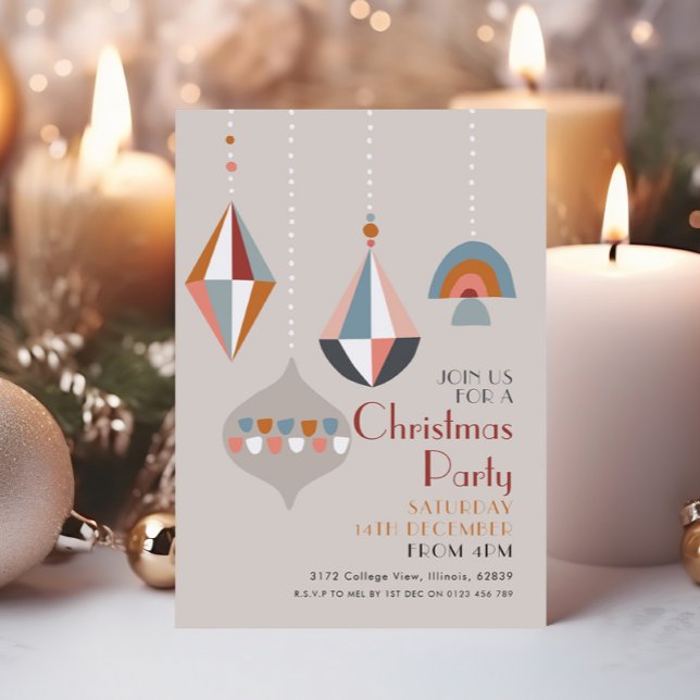 Invitation Fête de Noël géométrique moderne  (Créateur téléchargé)
