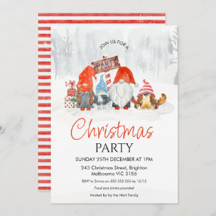 Invitation Fête de Noël Gnomes avec garçon et chien I