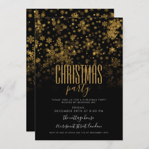 Invitation Fête de Noël Gold Black