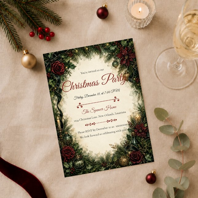 Invitation Fête de Noël gothique et lunatique (Créateur téléchargé)