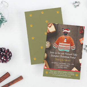 Invitation Fête de Noël Griffon Chien Fête de Sweat Vilain