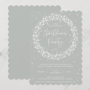 Invitation Fête de Noël Gris Vert Moderne