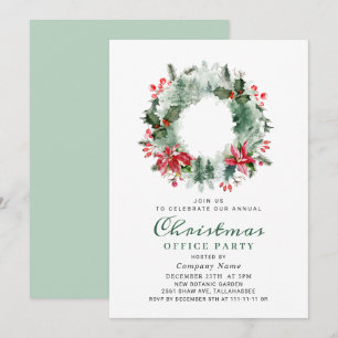 Invitation Fête de Noël Holly Berry