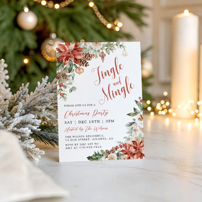 Invitation Fête de Noël Jingle et Mingle (Créateur téléchargé)