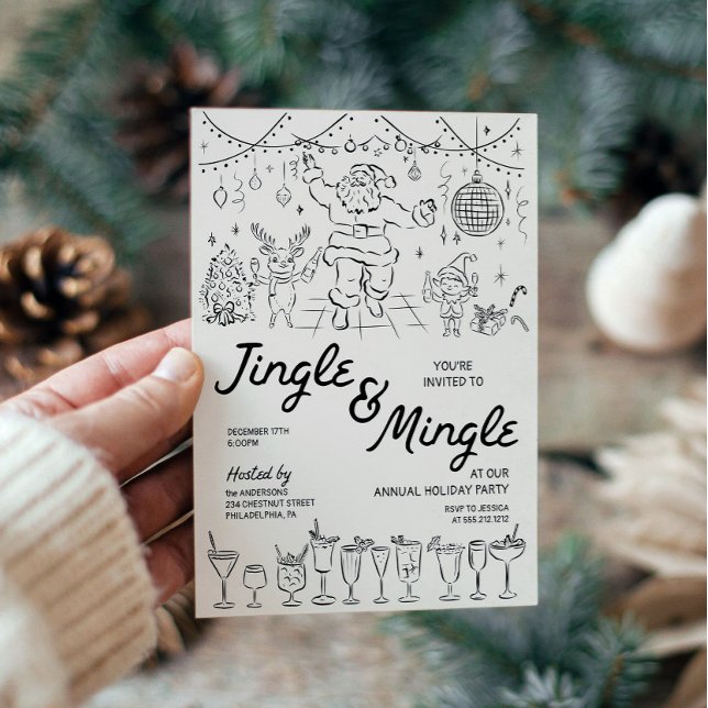 Invitation Fête de Noël Jingle et Mingle (Créateur téléchargé)