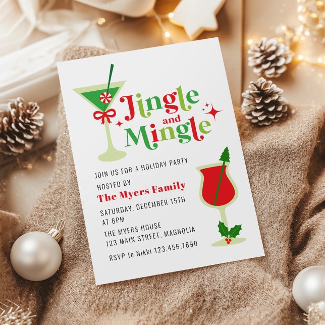 Invitation Fête de Noël Jingle et Mingle (Créateur téléchargé)