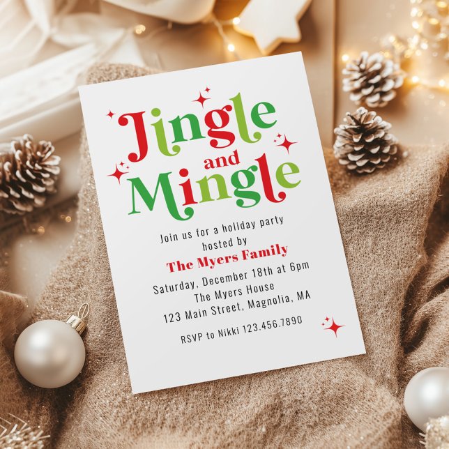Invitation Fête de Noël Jingle et Mingle (Créateur téléchargé)