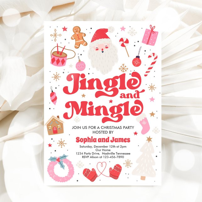 Invitation Fête De Noël Jingle Et Mingle (Créateur téléchargé)