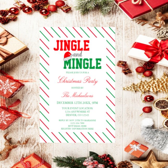 Invitation Fête de Noël Jingle et Mingle (Créateur téléchargé)
