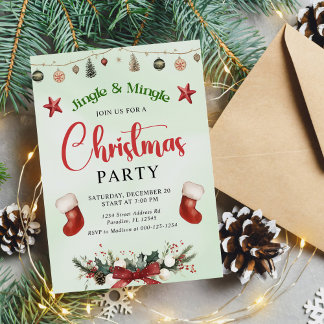 Invitation Fête De Noël Jingle Et Mingle Stocker