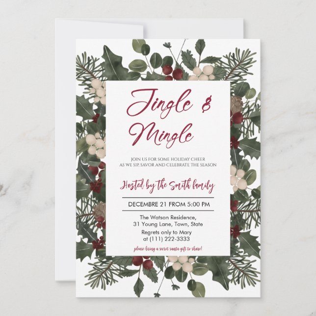 Invitation Fête de Noël Jingle & Mingle  (Devant)