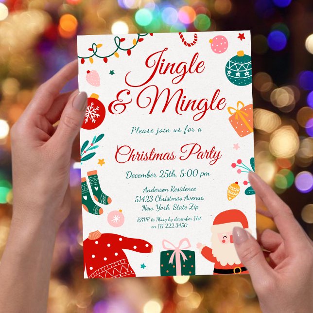 Invitation Fête de Noël Jingle & Mingle (Créateur téléchargé)