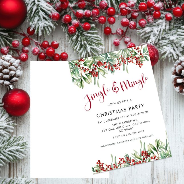 Invitation Fête de Noël Jingle & Mingle (Créateur téléchargé)