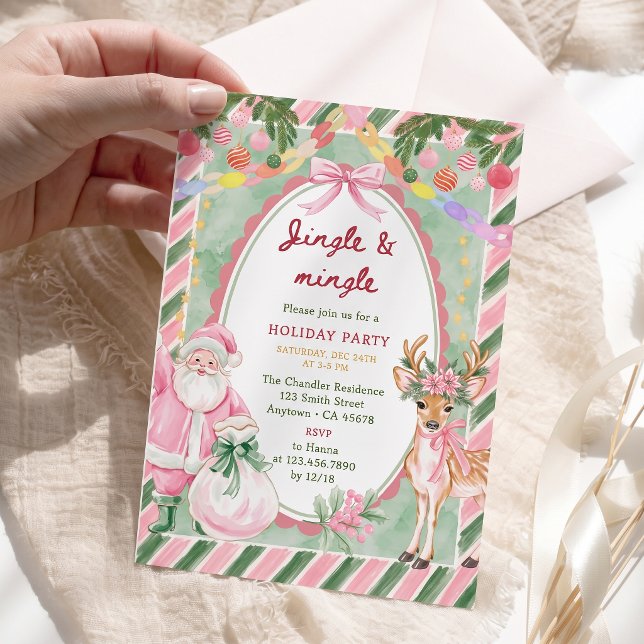 Invitation Fête de Noël Jingle & Mingle  (Créateur téléchargé)