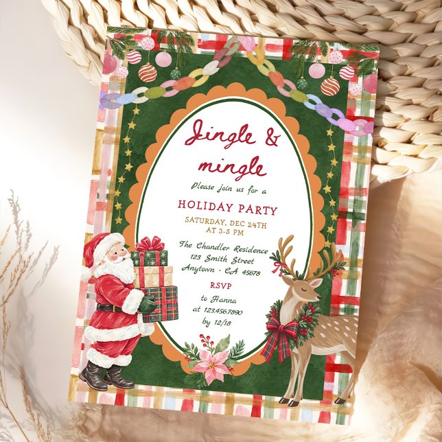 Invitation Fête de Noël Jingle & Mingle  (Créateur téléchargé)