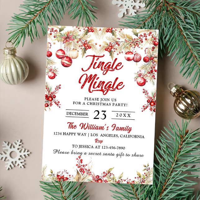 Invitation Fête de Noël Jingle & Mingle (Créateur téléchargé)