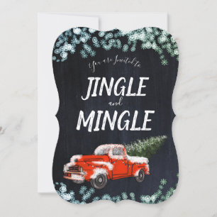 Invitation Fête de Noël Jingle Mingle Camion Vintage