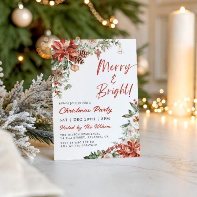 Invitation Fête de Noël Joyeuse et Lumineuse (Créateur téléchargé)
