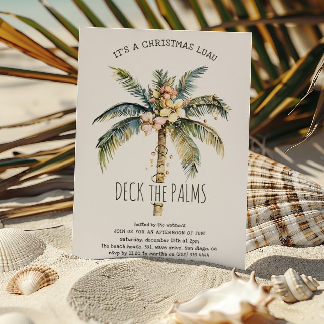 Invitation Fête de Noël Luau Deck the Palms  (Créateur téléchargé)