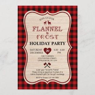 Invitation Fête de Noël Lumberjack Flannel et Frost