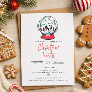 Invitation Fête de Noël Magique dans un Flacon de Neige