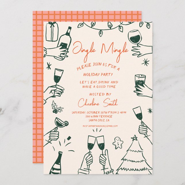 Invitation Fête de Noël Main tiré Funky Handwriting (Créateur téléchargé)