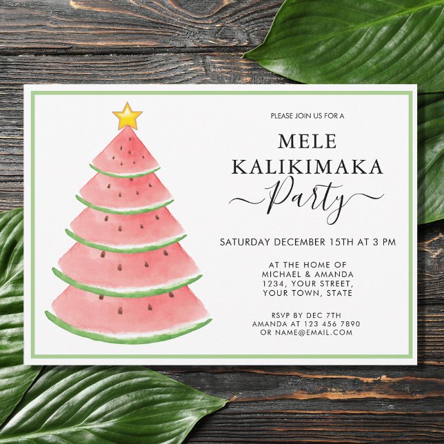 Invitation Fête de Noël Mele Kalikimaka (Créateur téléchargé)