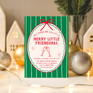 Invitation Fête de Noël Merry Little Friendsmas Cocktail Part