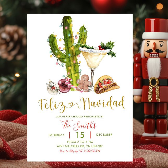 Invitation Fête de Noël Mexicaine Feliz Navidad (Créateur téléchargé)