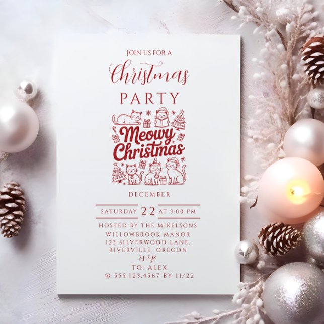 Invitation Fête de Noël Miaou (Créateur téléchargé)